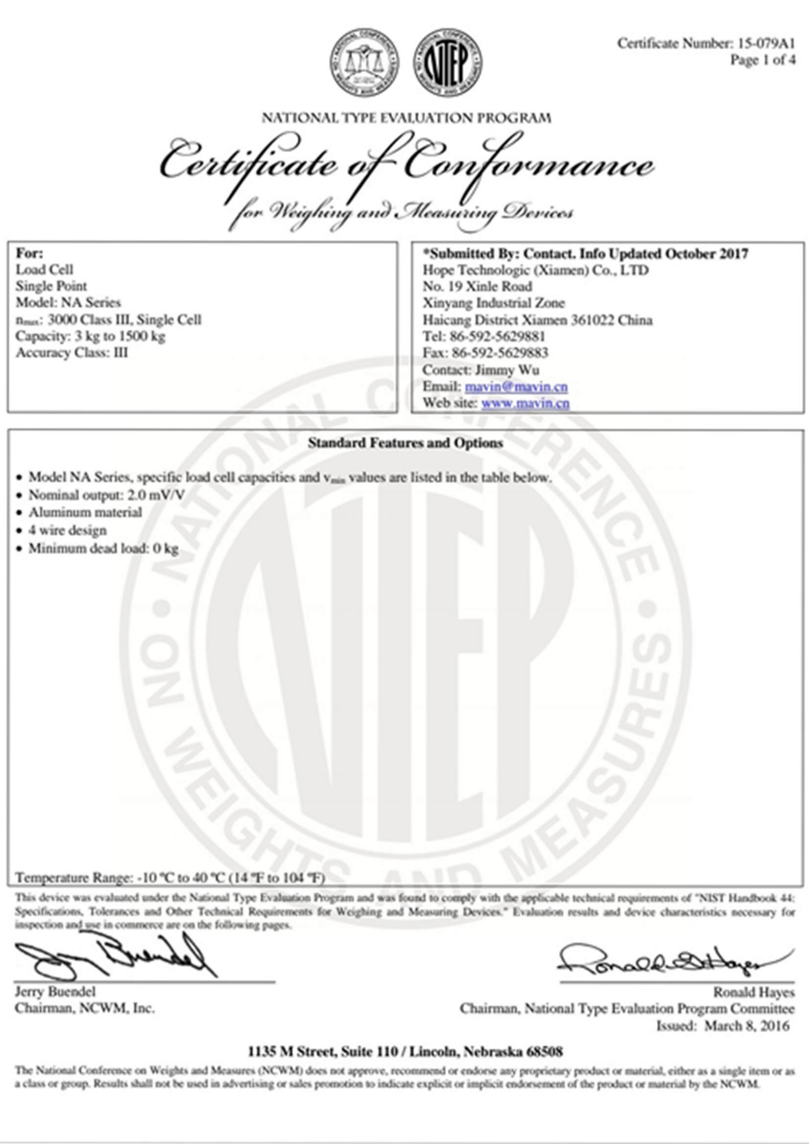 NTEP-Zertifikat